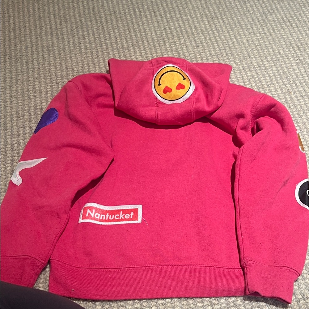 Kids' Pink Hoodie with Fun Patches - Picture 2 of 4